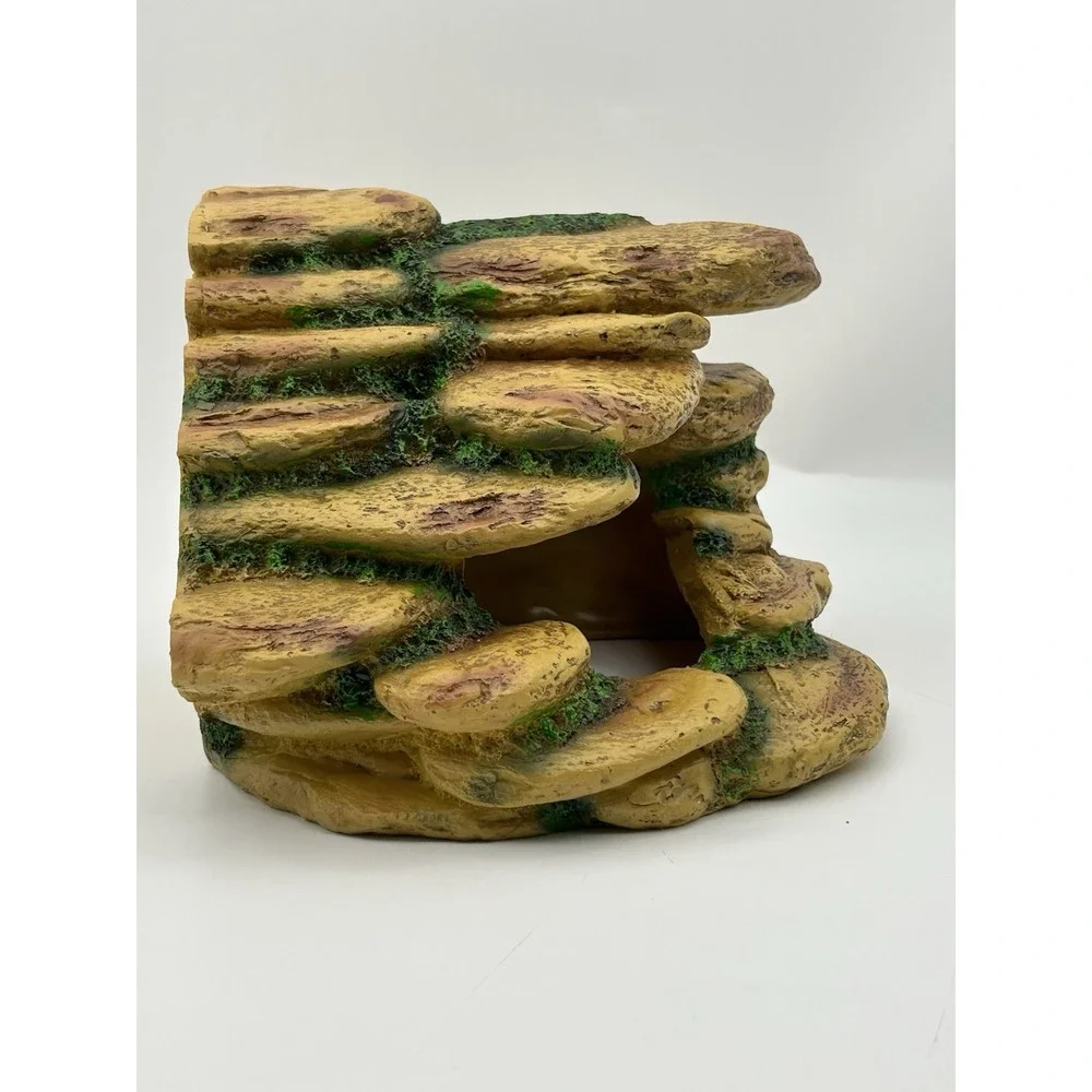 Borlech Reptile Tank Hideouts Cave Habitat Decor Aquarium Terrarium Faux‎ Rock